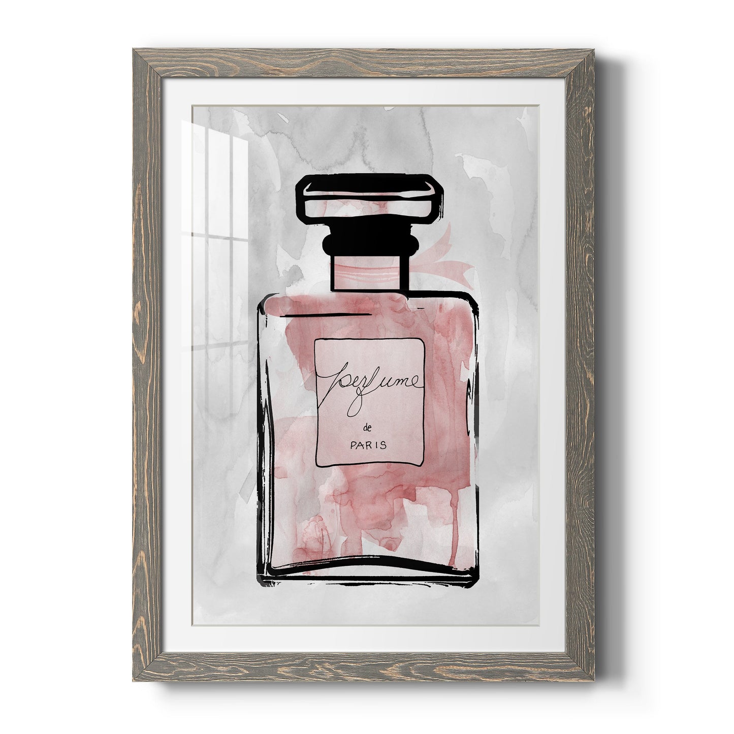 Blush Wash Perfume - Premium Framed Print - Distressed Barnwood Frame - Ready to Hang