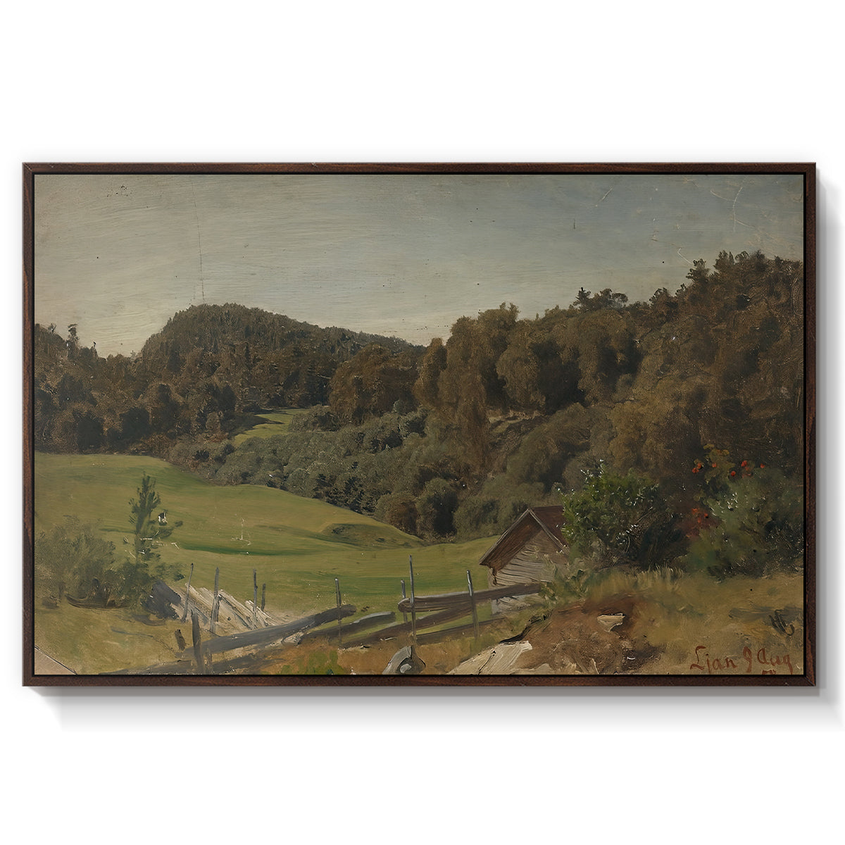 Landscape at Ljan, 1858 - Floater Framed Canvas Print