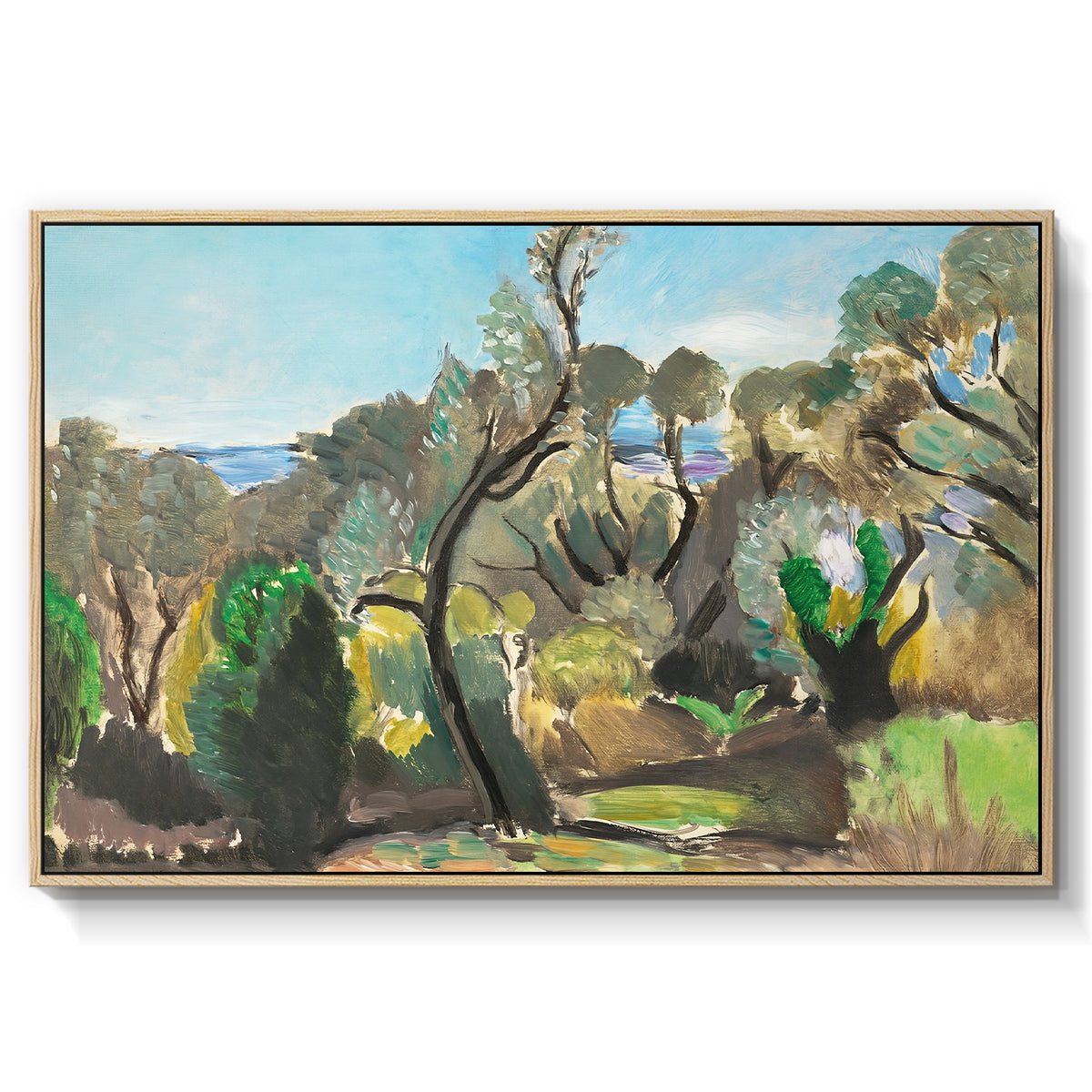 Landscape near Nice, c. 1918 - Floater Framed Canvas Print