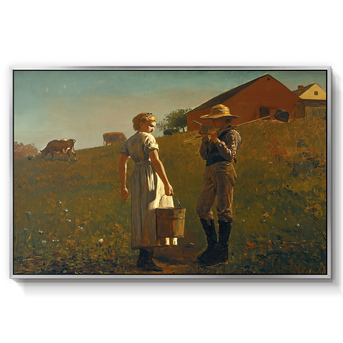 A Temperance Meeting, 1874 - Floater Framed Canvas Print