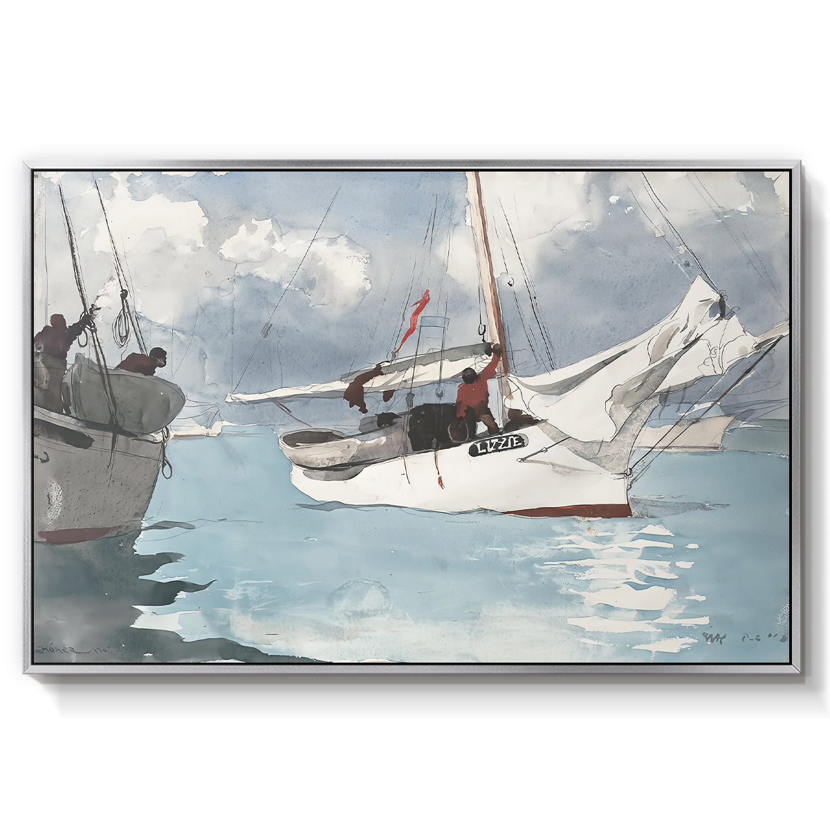 Fishing Boats, Key West, 1903 - Floater Framed Canvas Print