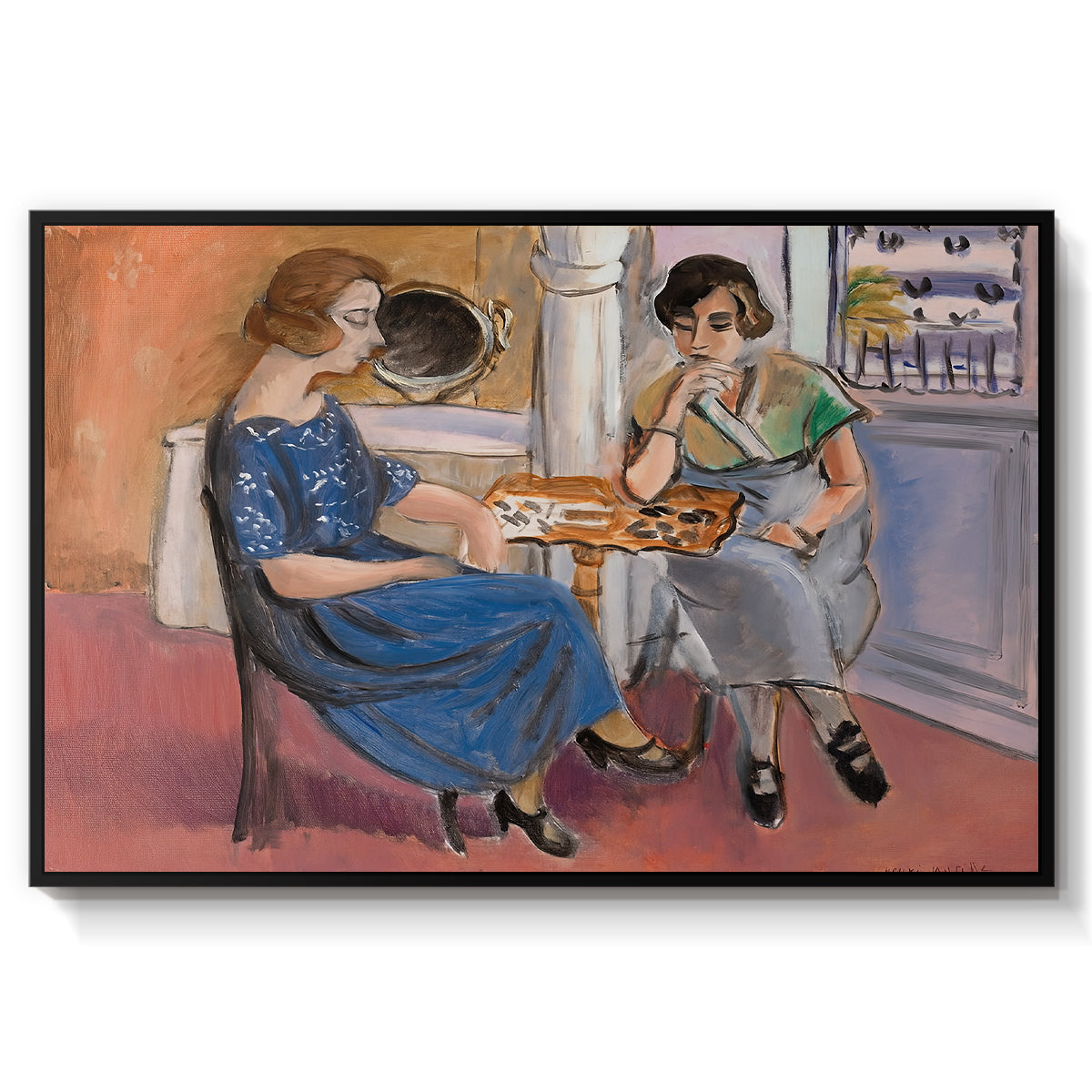 Domino Players, 1921 - Floater Framed Canvas Print