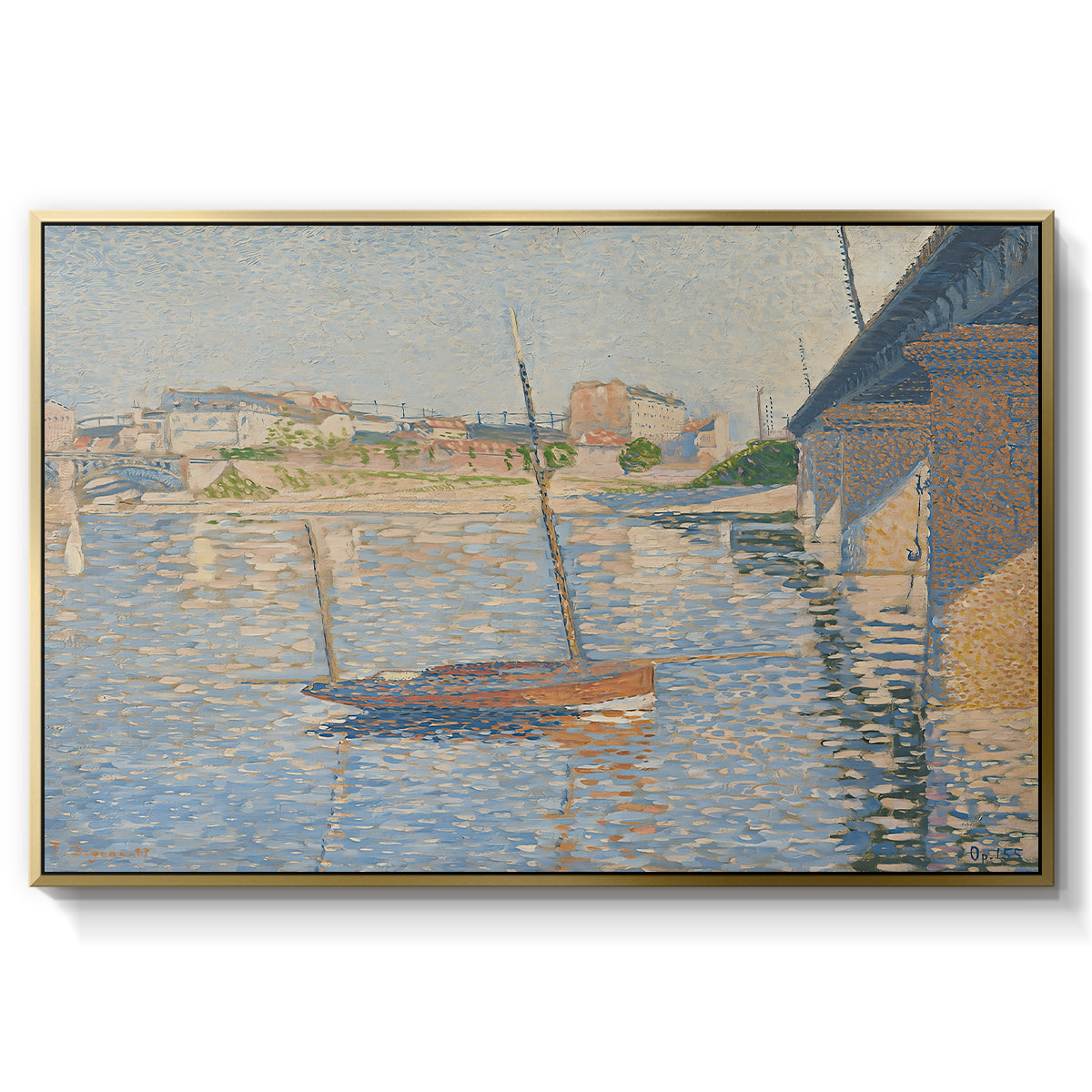 Le Clipper, Asnières, 1887 - Floater Framed Canvas Print