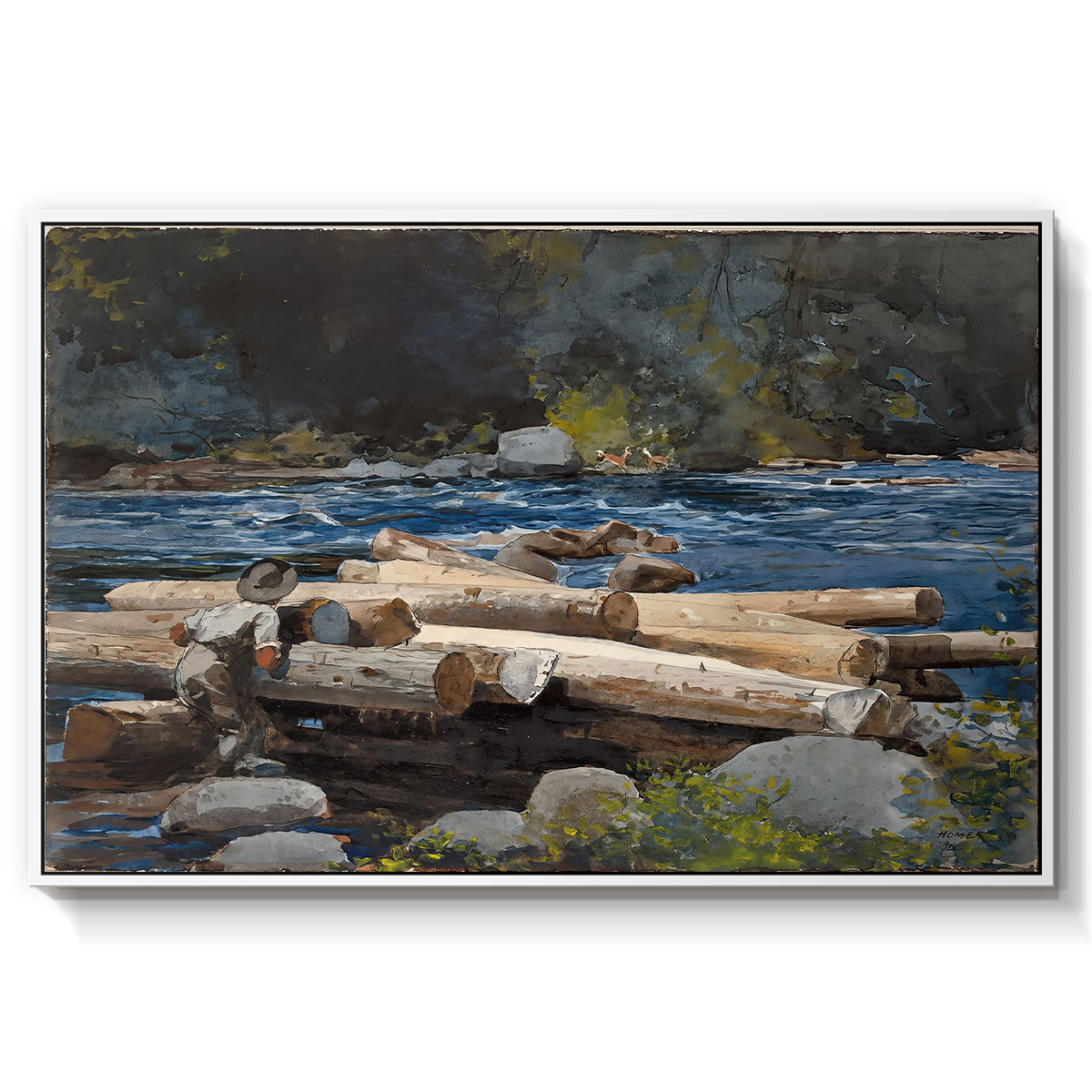 Hudson River, 1892 - Floater Framed Canvas Print