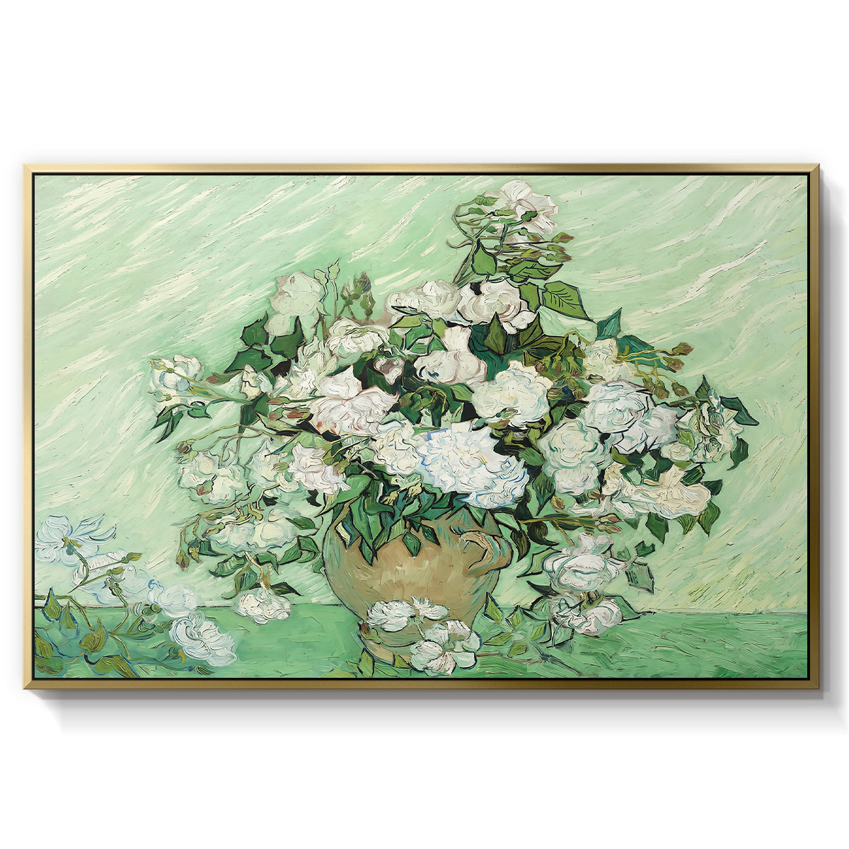 Roses, 1890 - Floater Framed Canvas Print