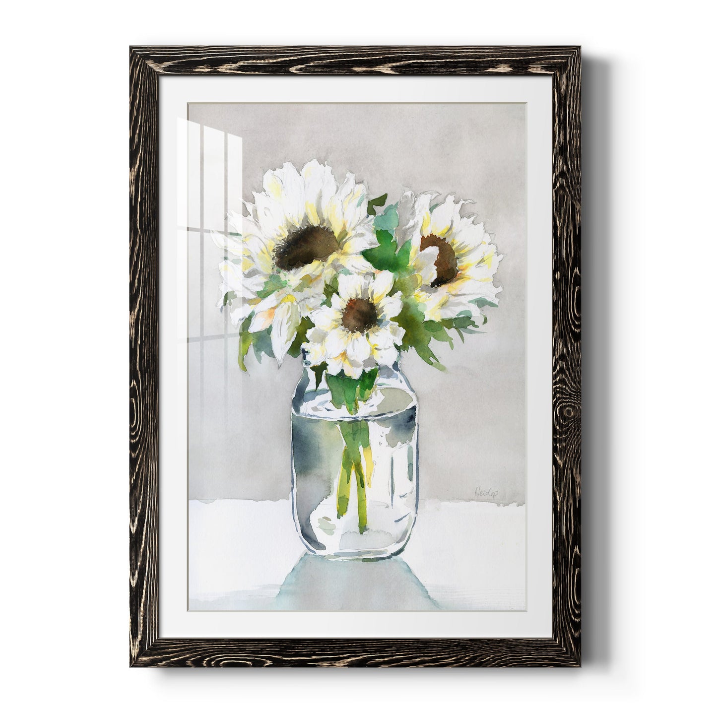 Sunflower II - Premium Framed Print - Distressed Barnwood Frame - Ready to Hang