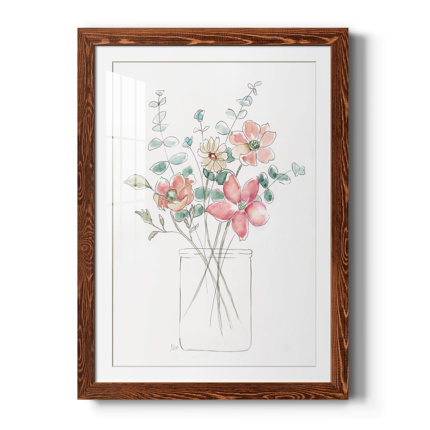 Whimsical Wildflowers I - Premium Framed Print - Distressed Barnwood Frame - Ready to Hang