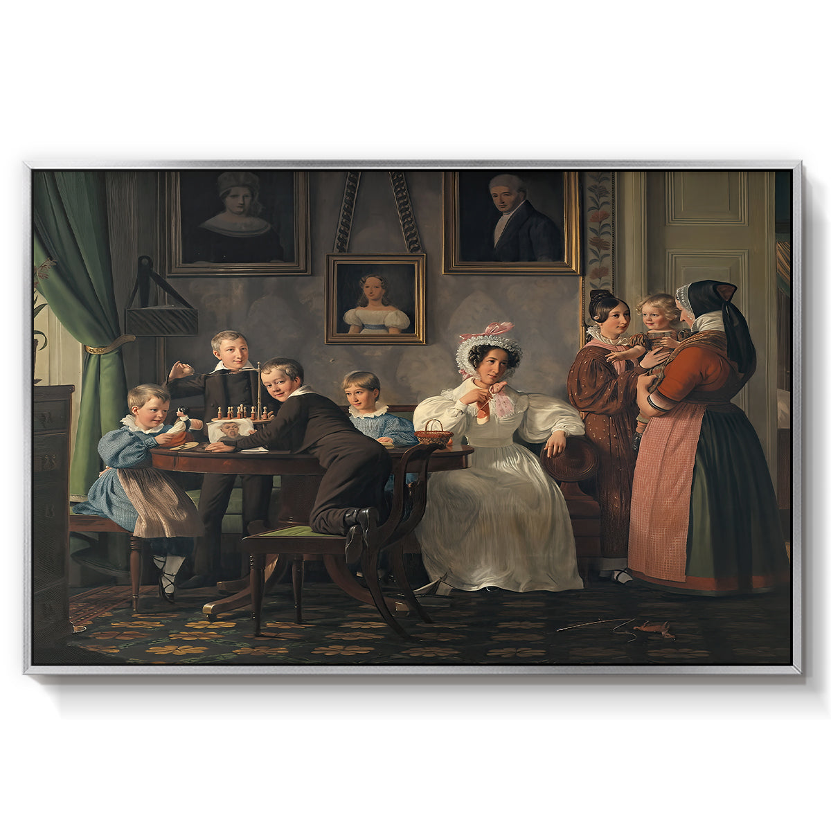 The Waagepetersen Family, 1836 - Floater Framed Canvas Print