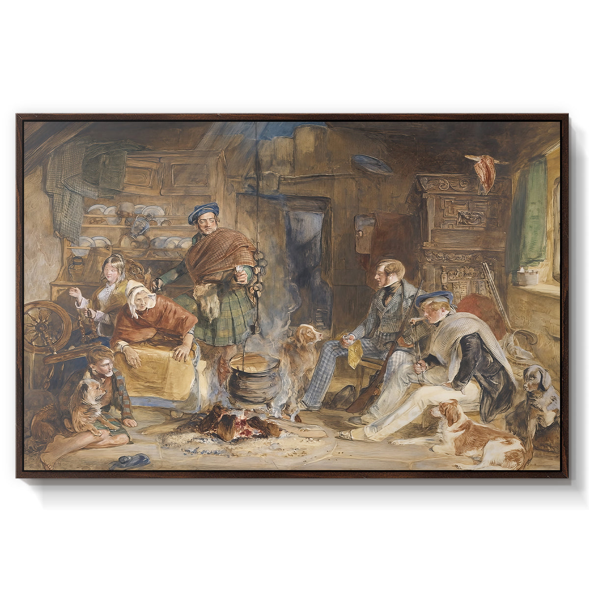 Highland Hospitality, 1832 - Floater Framed Canvas Print