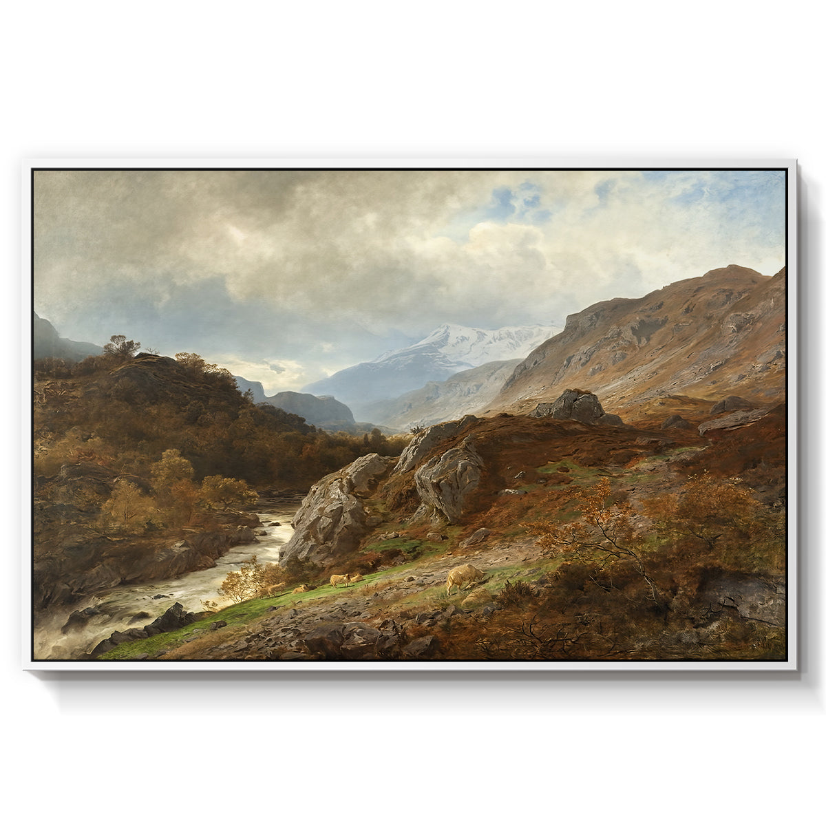 Mountain Landscape, 1864 - Floater Framed Canvas Print