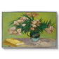 Vase with Oleanders and Books, 1888 - Floater Framed Canvas Print