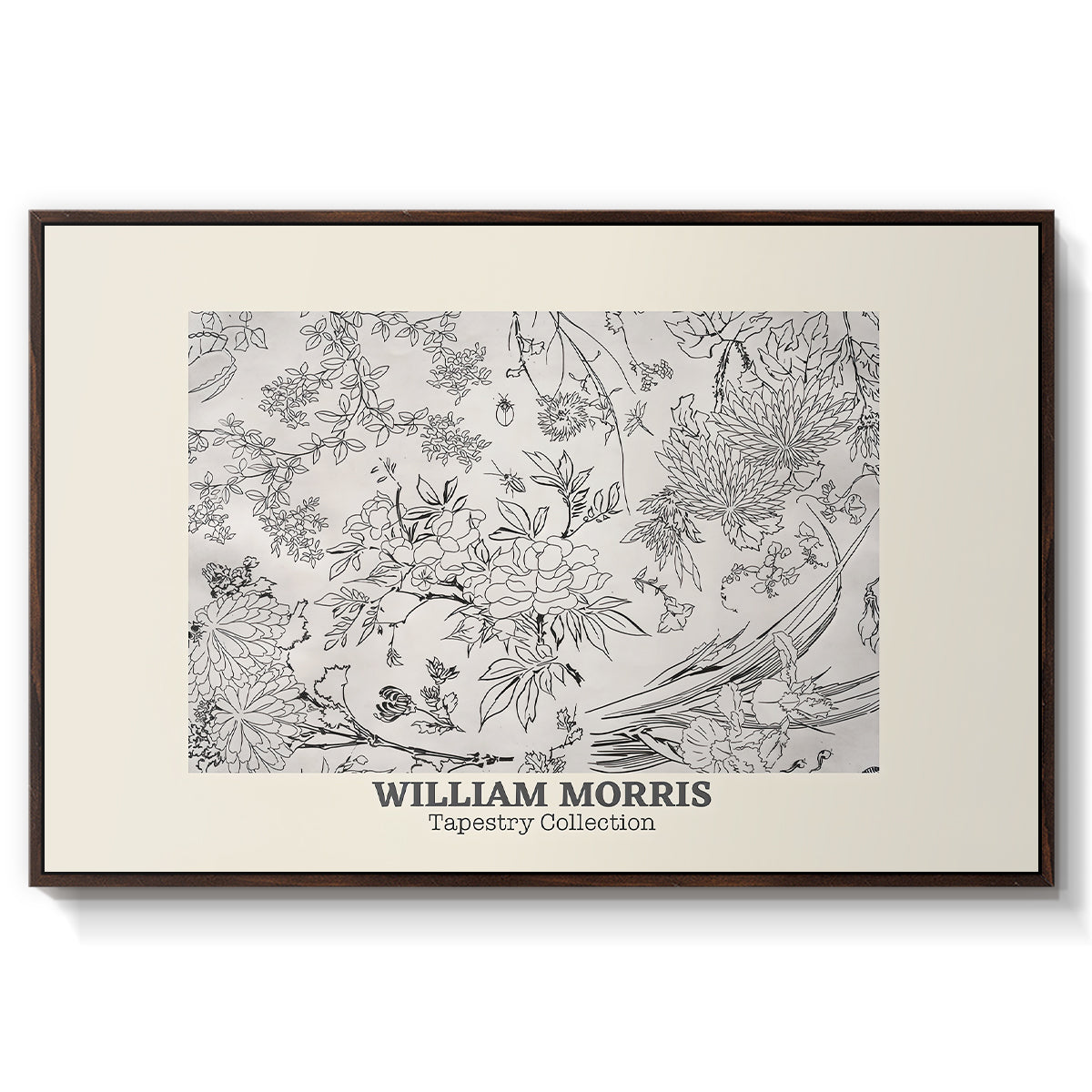 Fleurs, 1866 (Morris Inspired) - Floater Framed Canvas Print