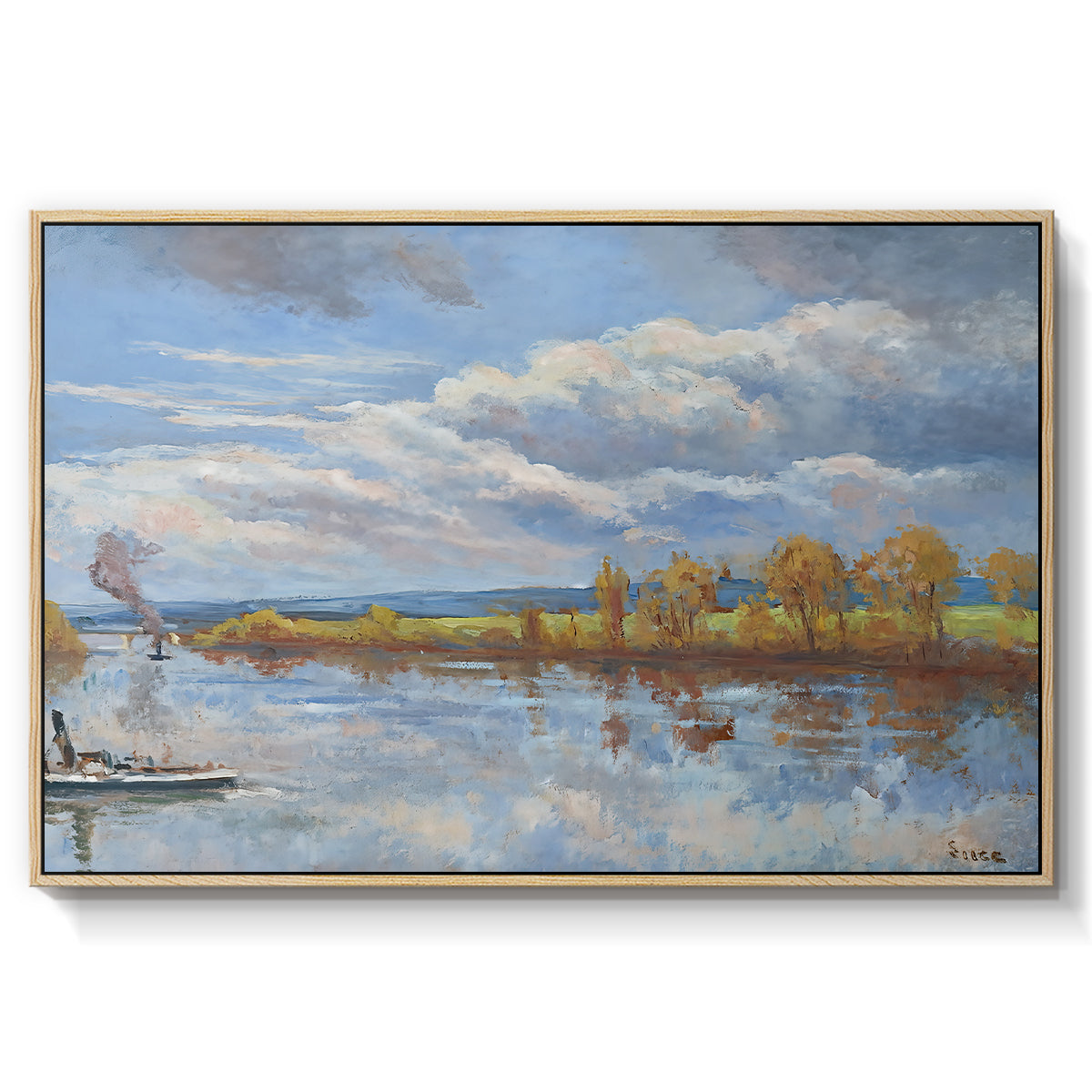 The Banks of the River Seine, 1893 - Floater Framed Canvas Print