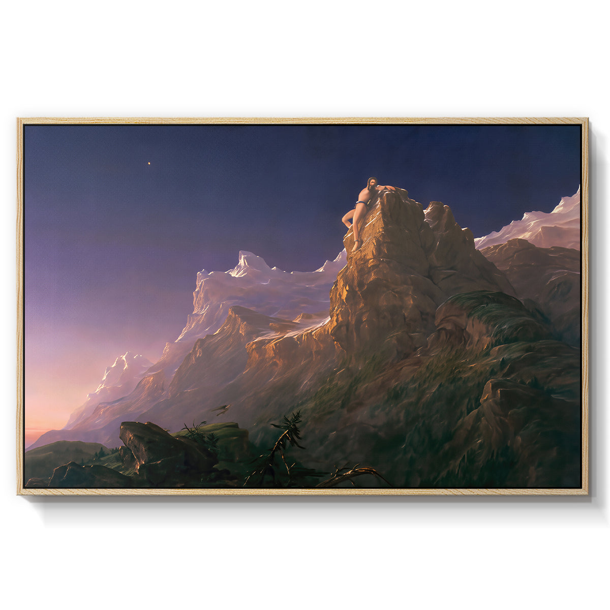 Prometheus Bound, 1847 - Floater Framed Canvas Print