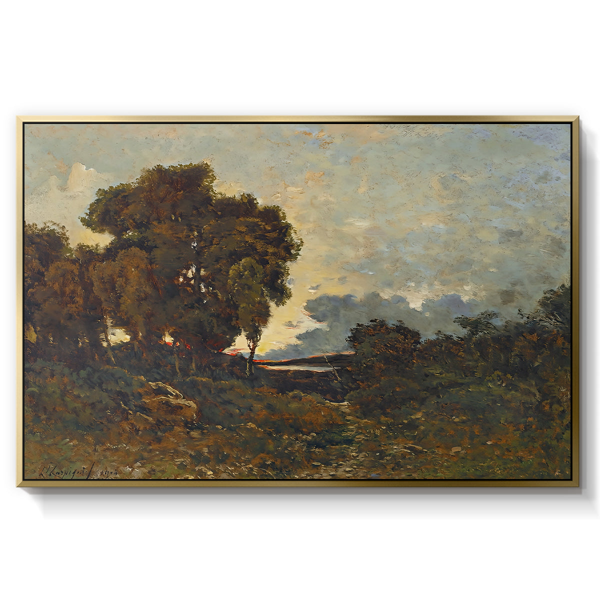 Sunset on the Allier (Soleil couchant sur l'Allier), 1904 - Floater Framed Canvas Print