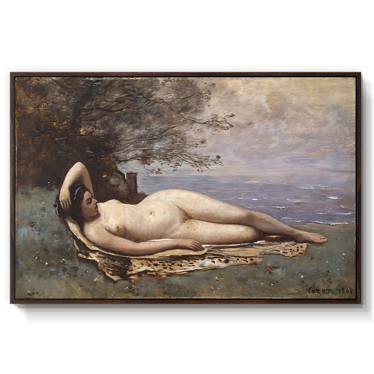 Bacchante by the Sea, 1865 - Floater Framed Canvas Print