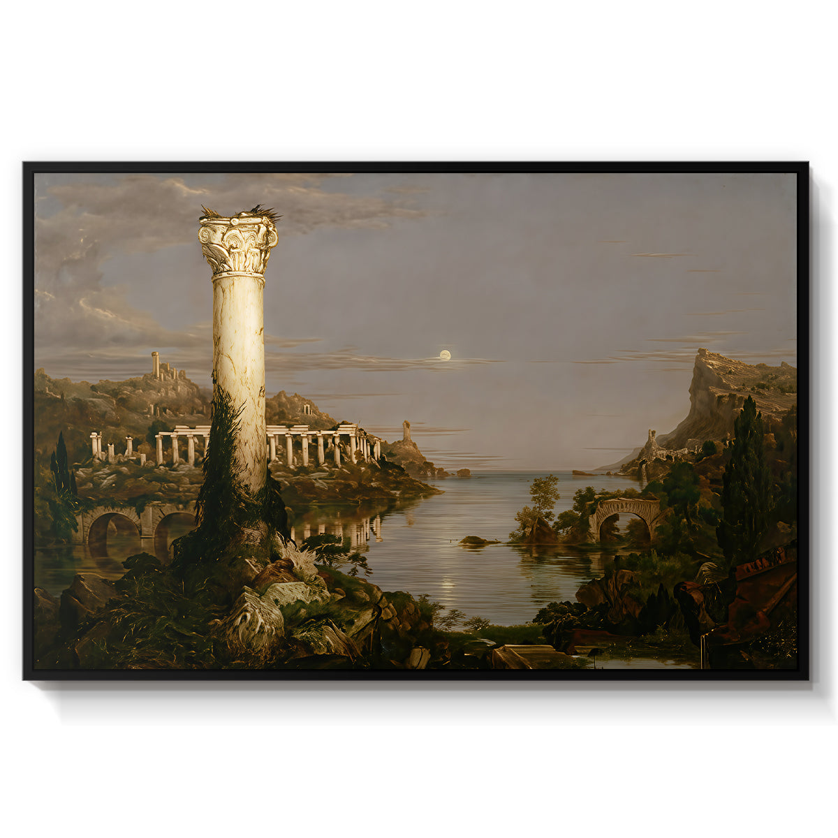 The Course of Empire: Desolation, 1836 - Floater Framed Canvas Print