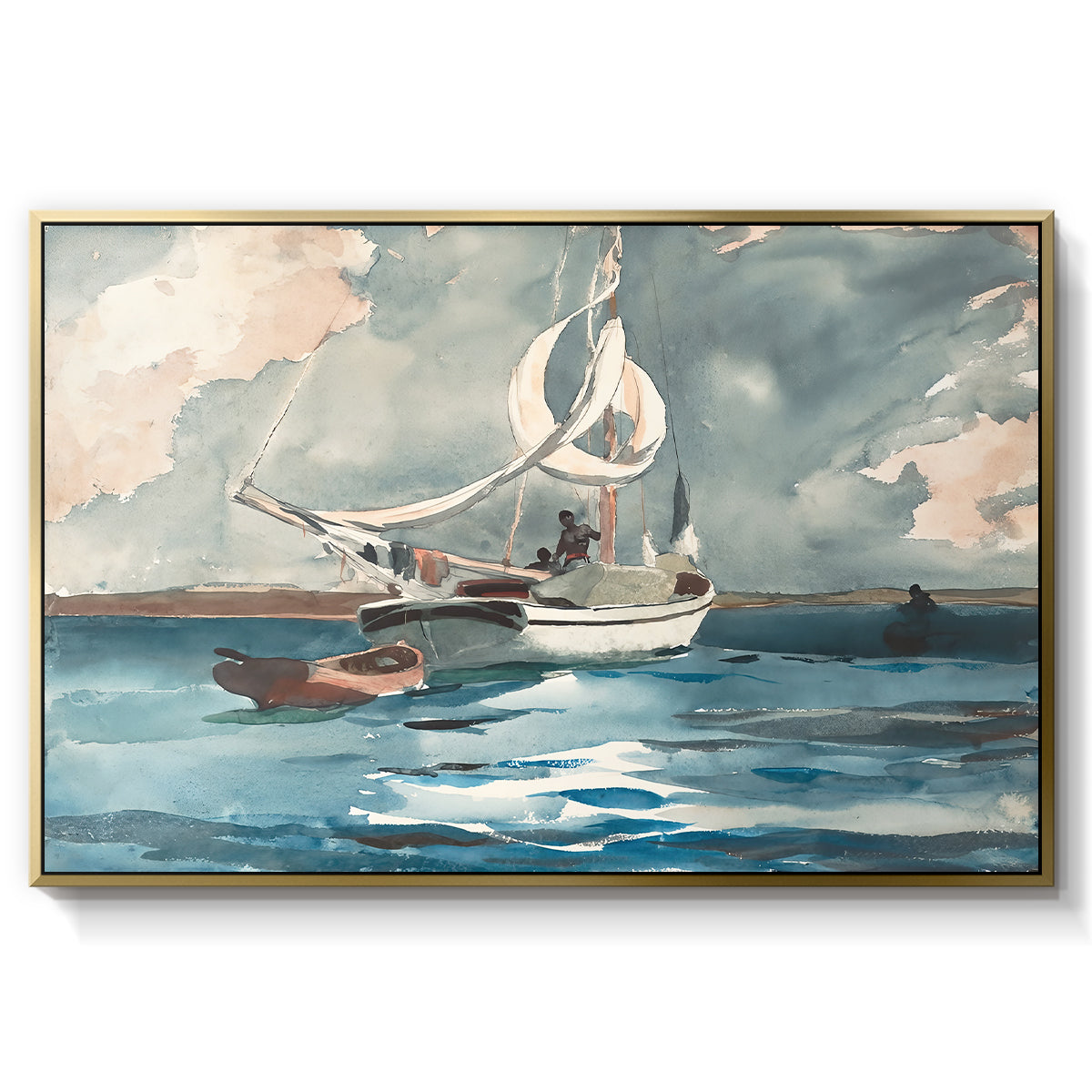 Sloop, Nassau, 1899 - Floater Framed Canvas Print