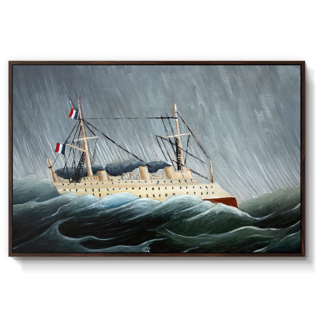 A Ship in the Storm, c. 1899 - Floater Framed Canvas Print