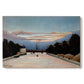 Canvas art print portraying the Eiffel Tower rising above landscape with trees and open sky, set against a white background