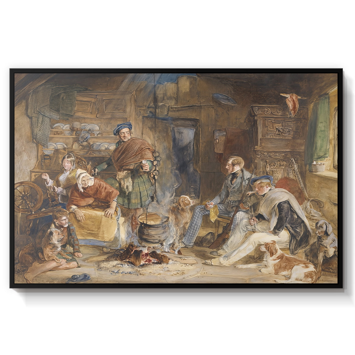 Highland Hospitality, 1832 - Floater Framed Canvas Print
