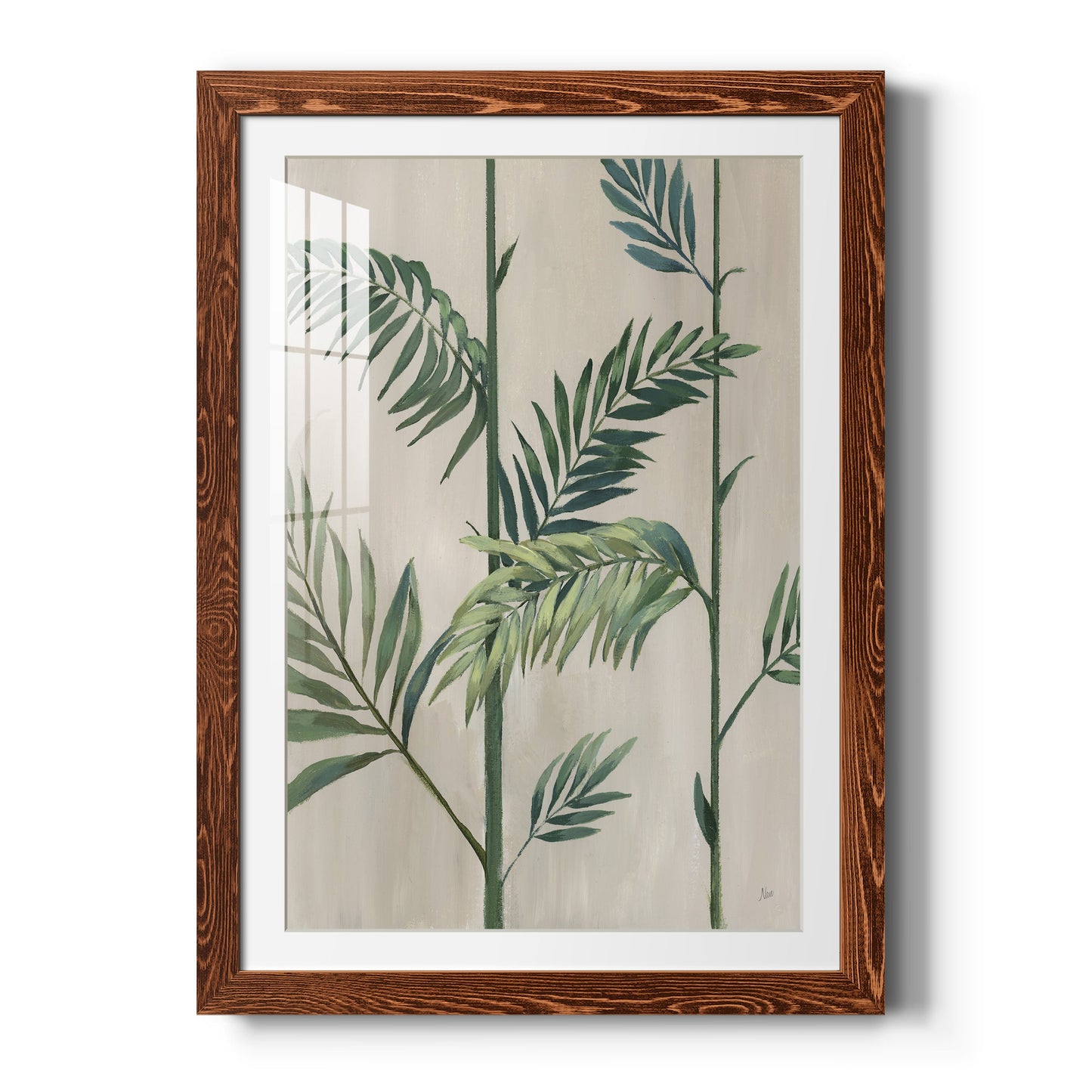 Modern Fronds II - Premium Framed Print - Distressed Barnwood Frame - Ready to Hang