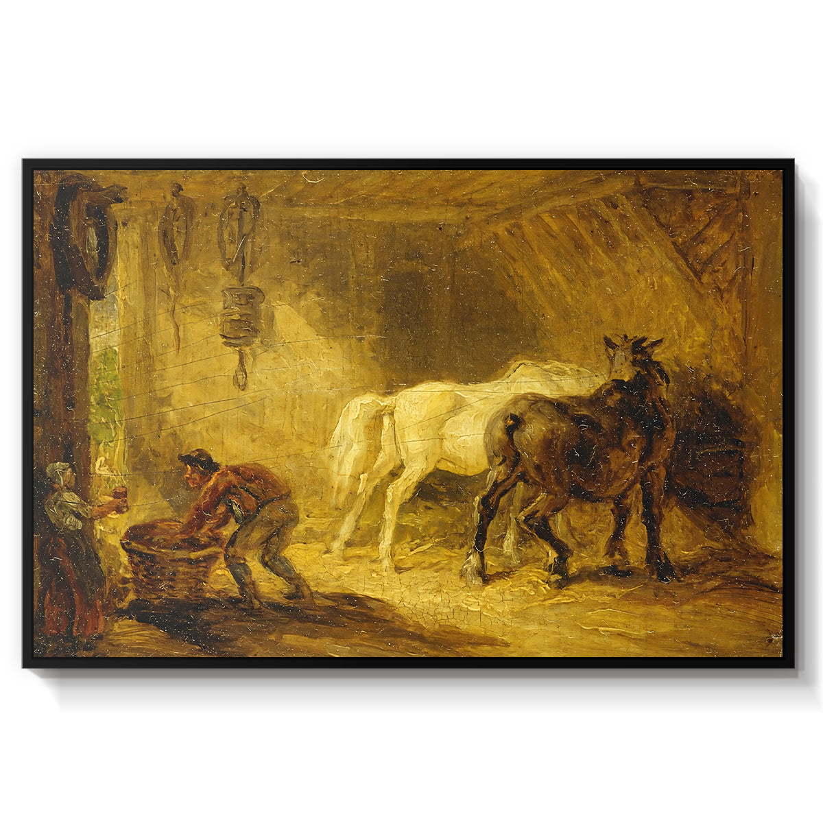 Heath Ewe and Lambs, 1810 - Floater Framed Canvas Print
