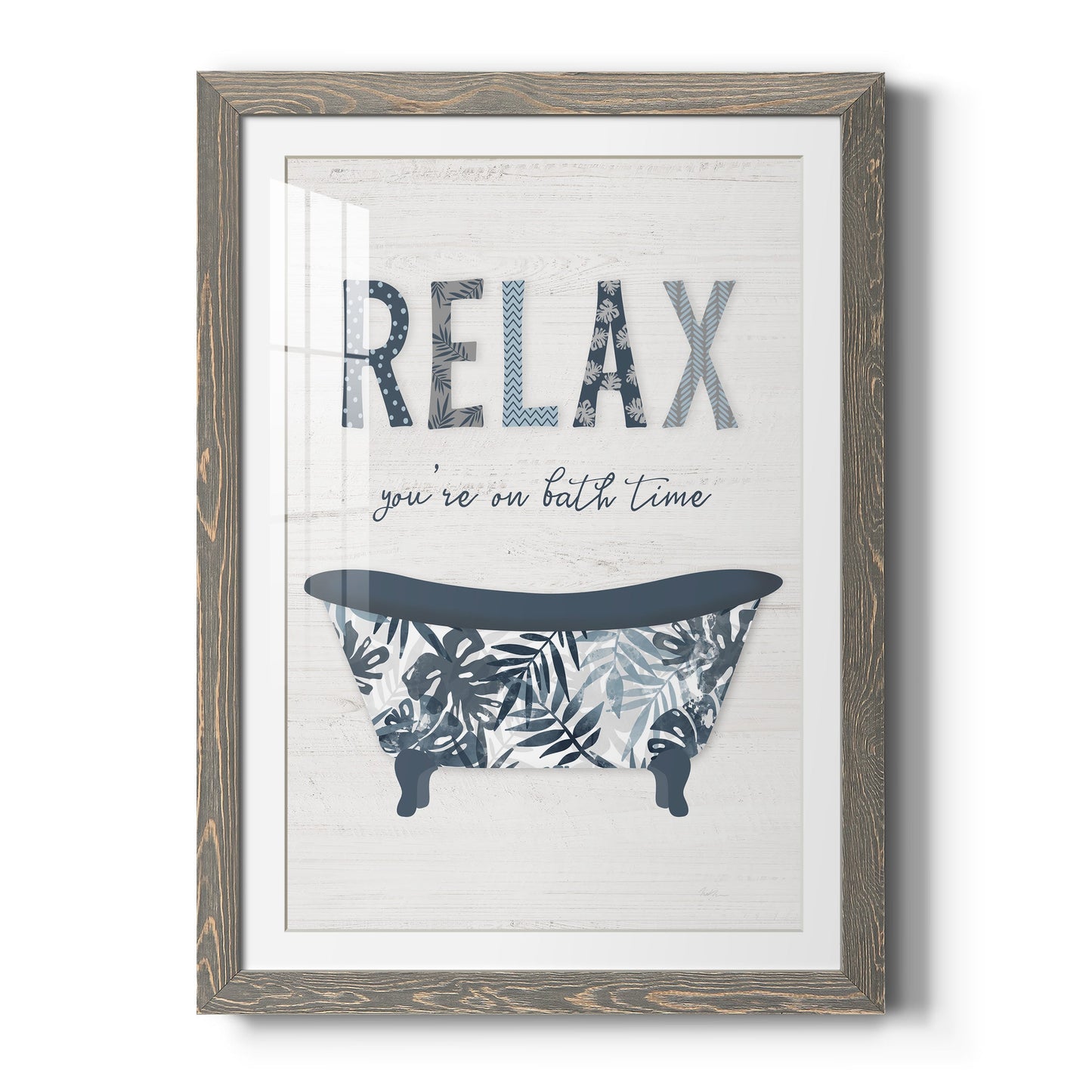 Palm Bath I - Barnwood Framed Art Print