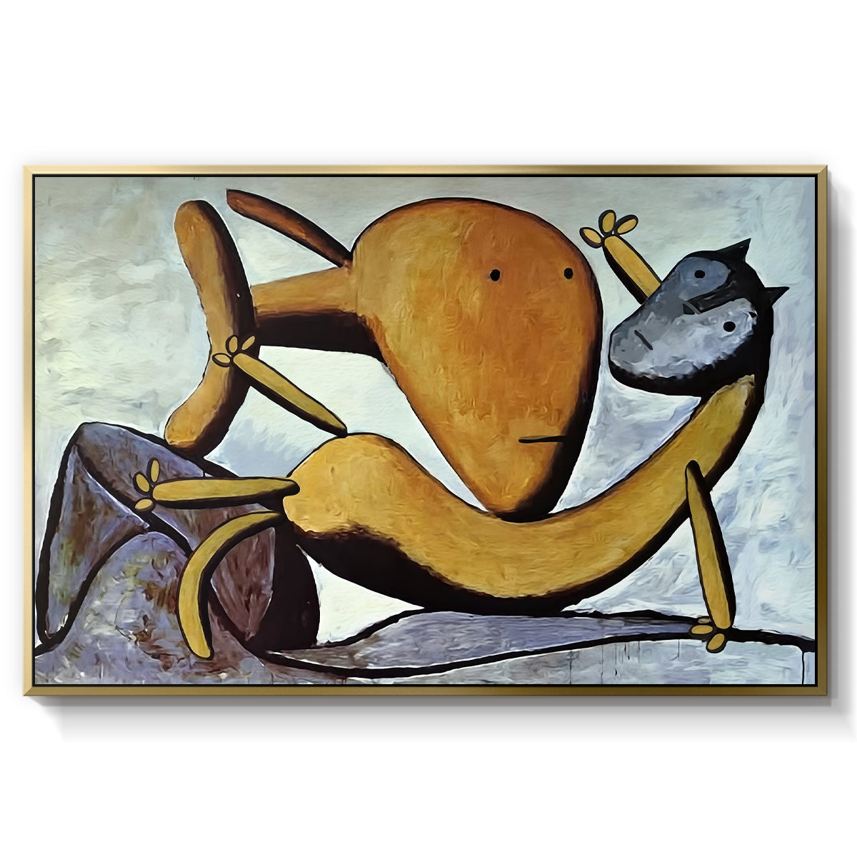 Cat and Big Fish, c. 1931 - Floater Framed Canvas Print