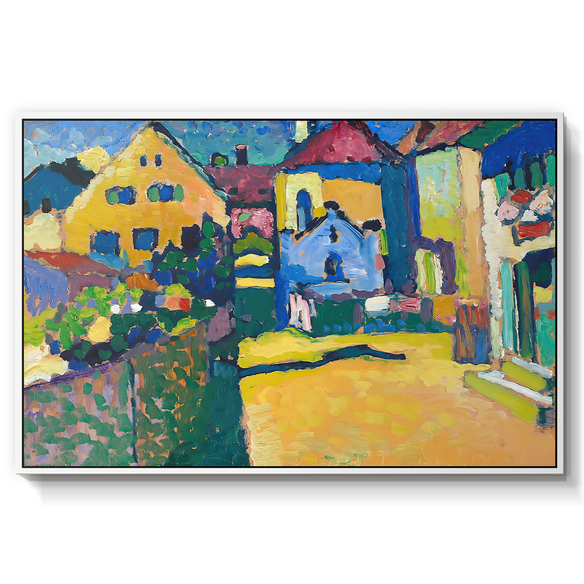 Green Lane in Murnau, 1909 - Floater Framed Canvas Print