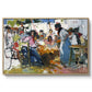 Net Menders in Valencia, 1909 - Floater Framed Canvas Print