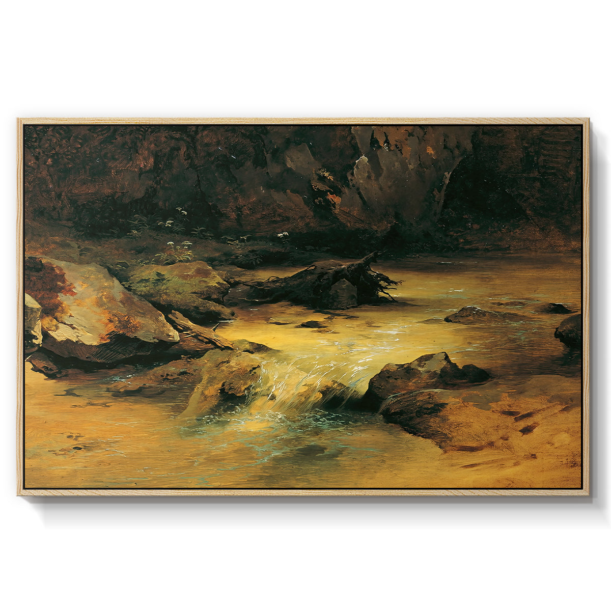 Wildbach (Wild Stream) - Floater Framed Canvas Print