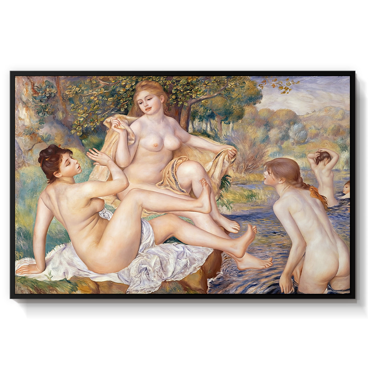 The Large Bathers, 1884-1887 - Floater Framed Canvas Print