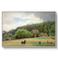 Farm with Grazing Cows (Bondegård med beitende kuer), 1892 - Floater Framed Canvas Print