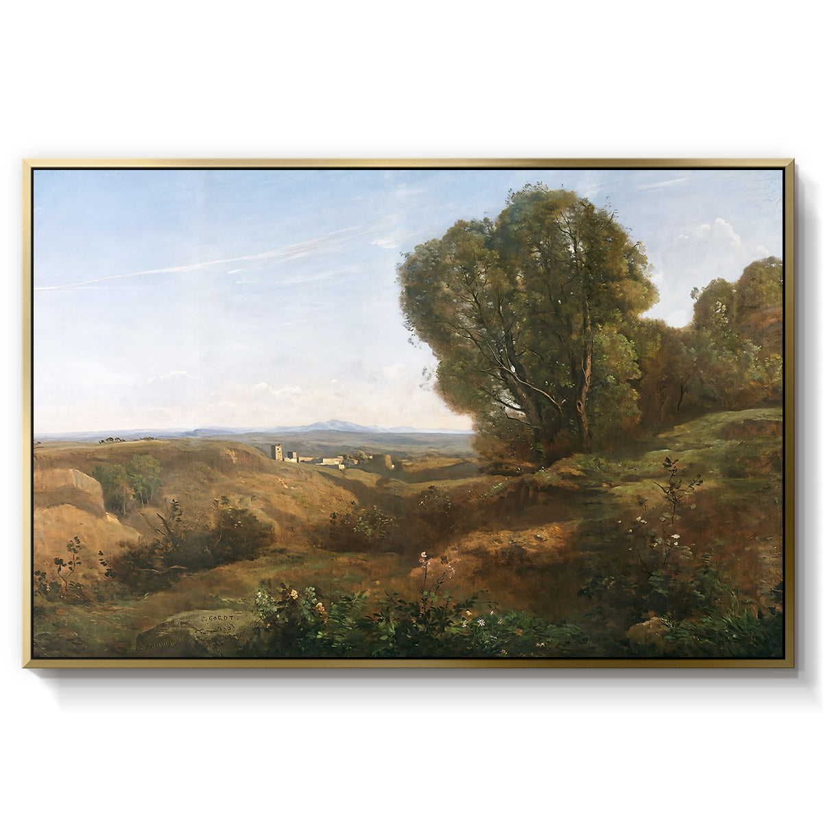 Souvenir of Roquemaure in the Gard, c. 1853 - Floater Framed Canvas Print
