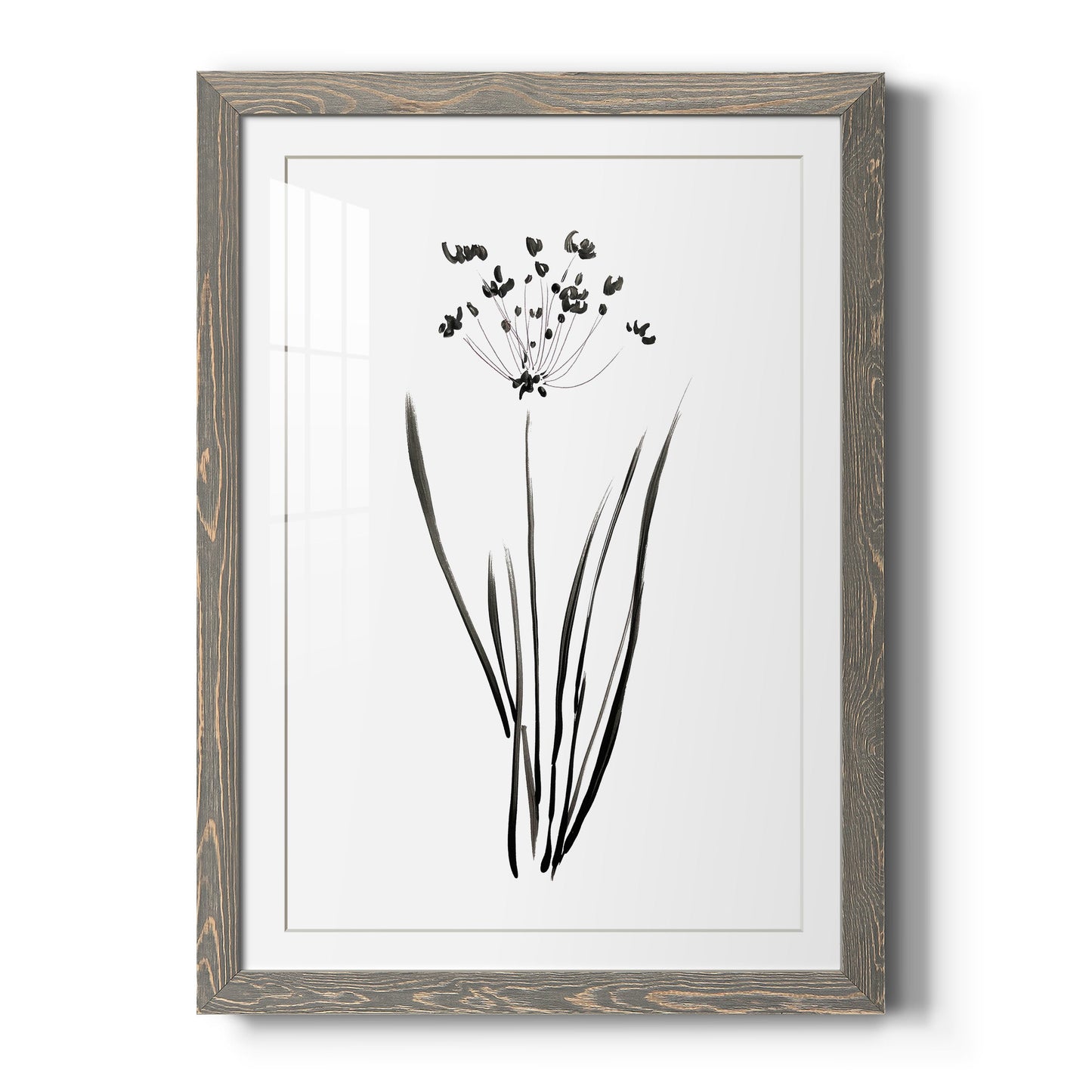 Inky Botanical II - Premium Framed Print - Distressed Barnwood Frame - Ready to Hang