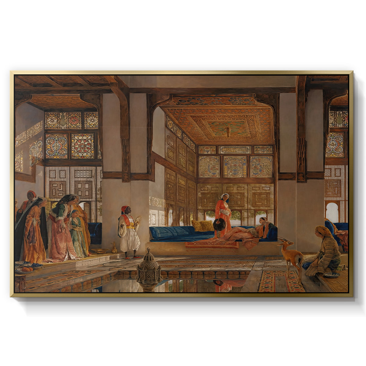 A Lady Receiving Visitors (The Reception), 1873 - Floater Framed Canvas Print