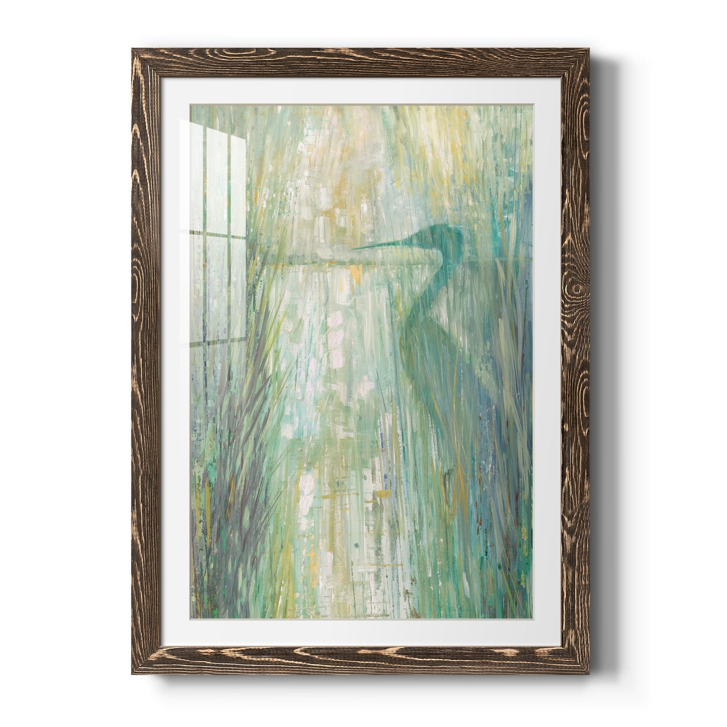 Morning Egret II - Barnwood Framed Art Print