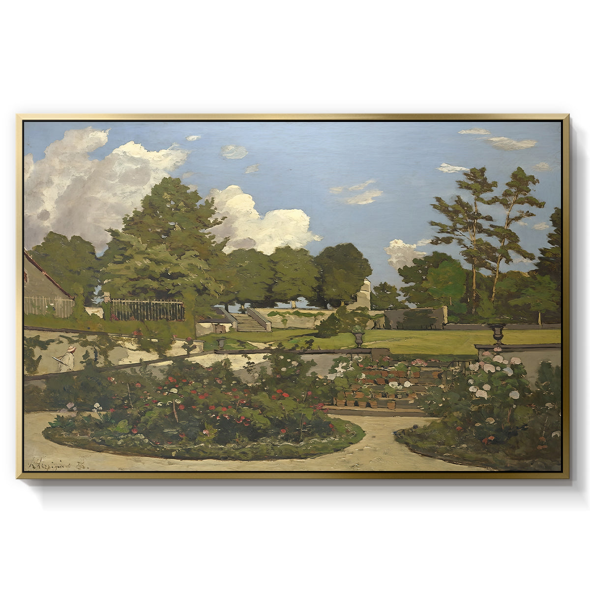 The Painter's Garden at Saint-Privé, 1886 - Floater Framed Canvas Print