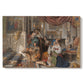 Canvas art print portraying a group of figures gathered outdoors in travel or religious setting, set against a white background