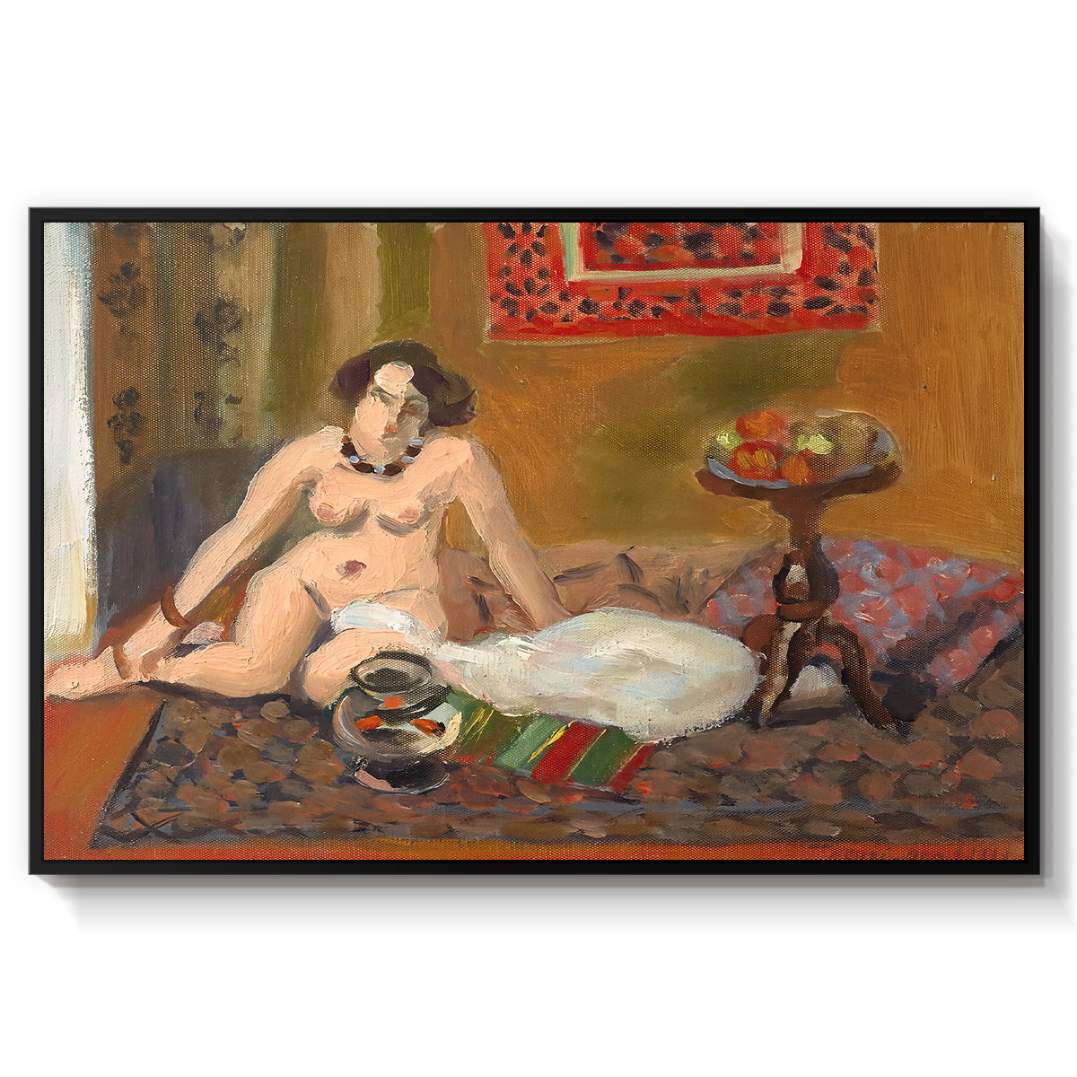Nude with Goldfish (Nu aux poissons rouges), c. 1922 - Floater Framed Canvas Print