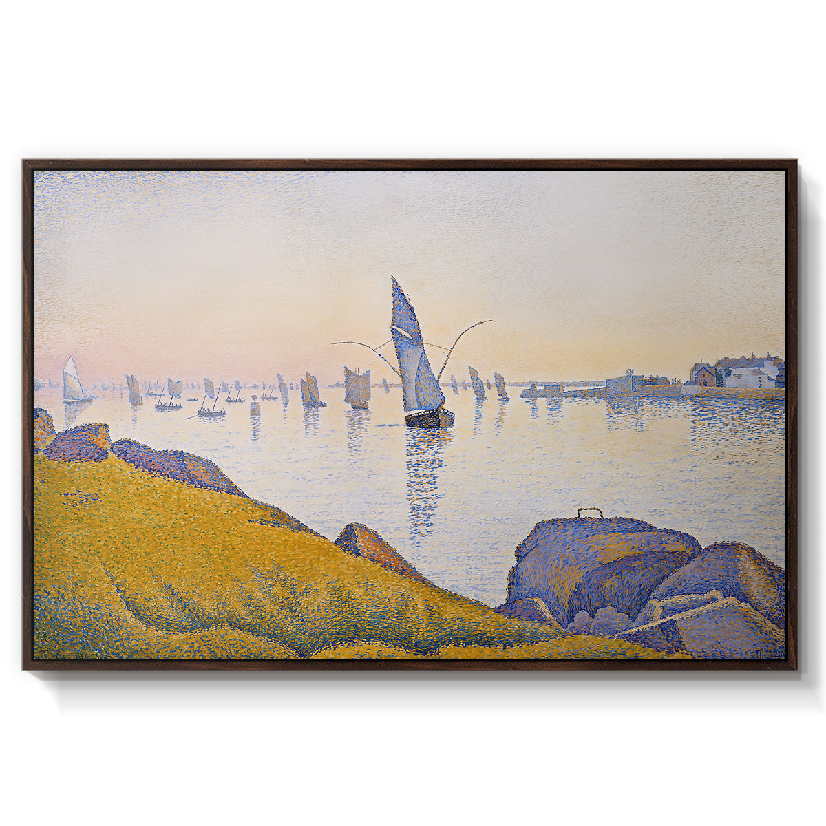 Evening Calm, Concarneau, Opus 220, 1891 - Floater Framed Canvas Print
