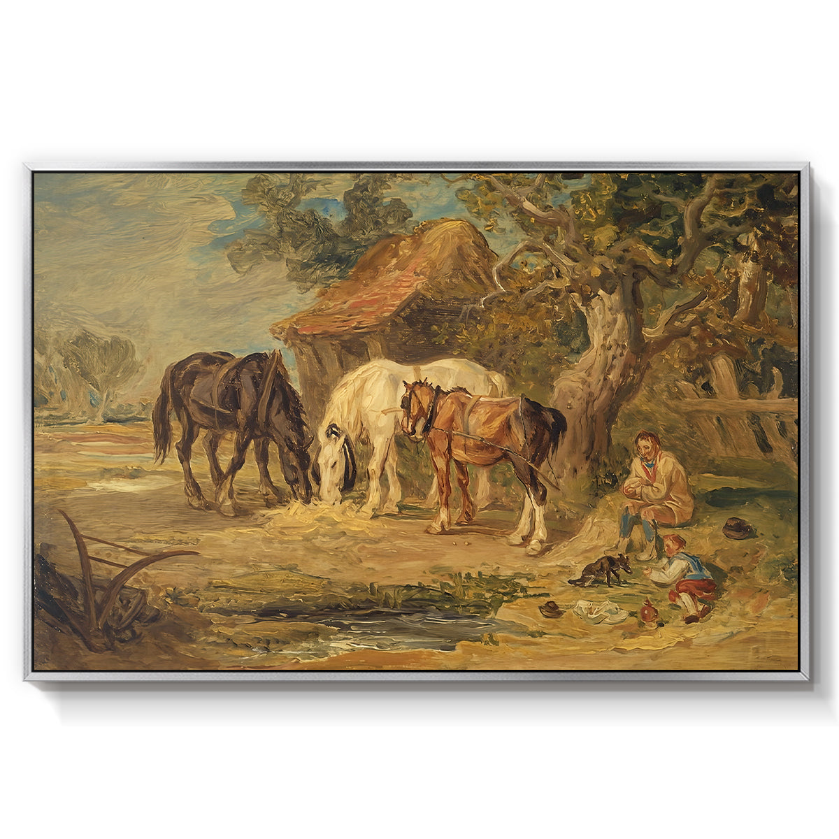 The Midday Meal, 1835 - Floater Framed Canvas Print