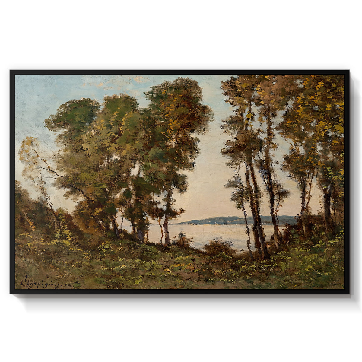 The Banks of the Allier, 1894 - Floater Framed Canvas Print