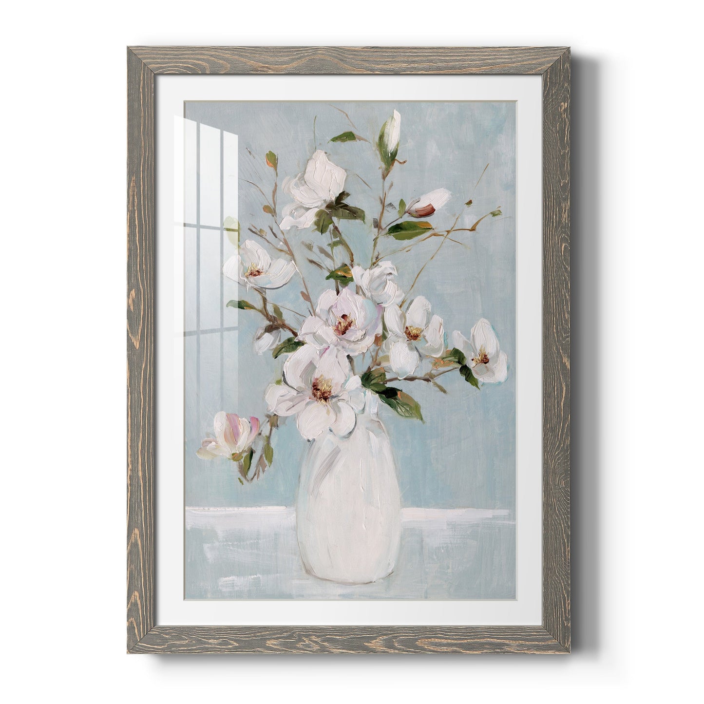Magnolia Charm - Barnwood Framed Art Print