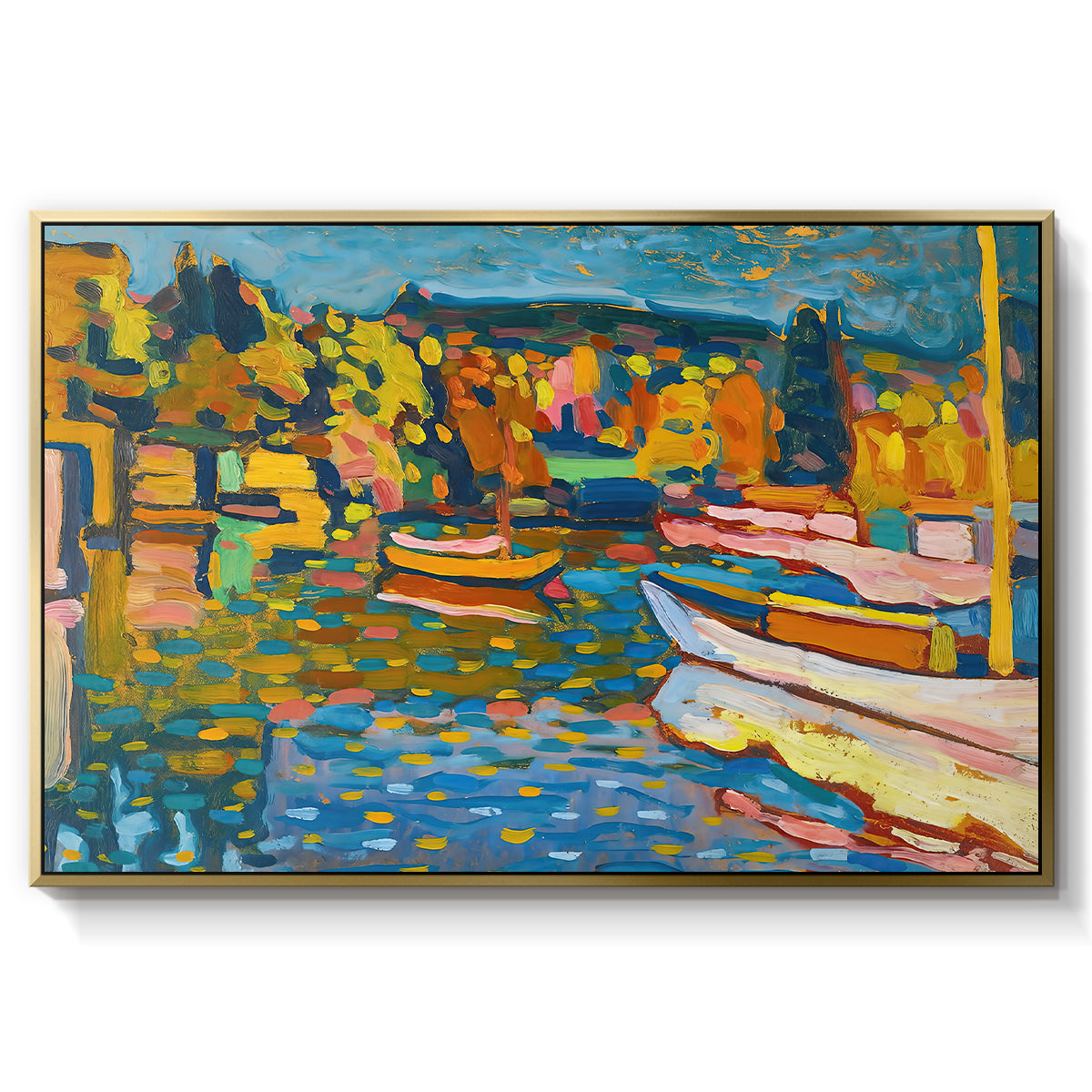 Study for Autumn Landscape with Boats, 1908 - Floater Framed Canvas Print