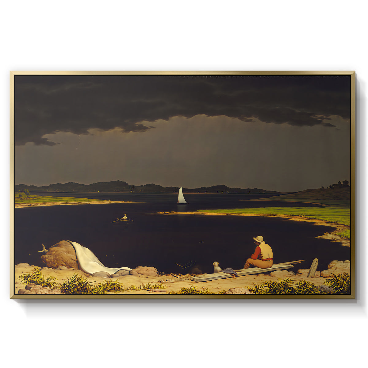 Approaching Thunder Storm, 1859 - Floater Framed Canvas Print