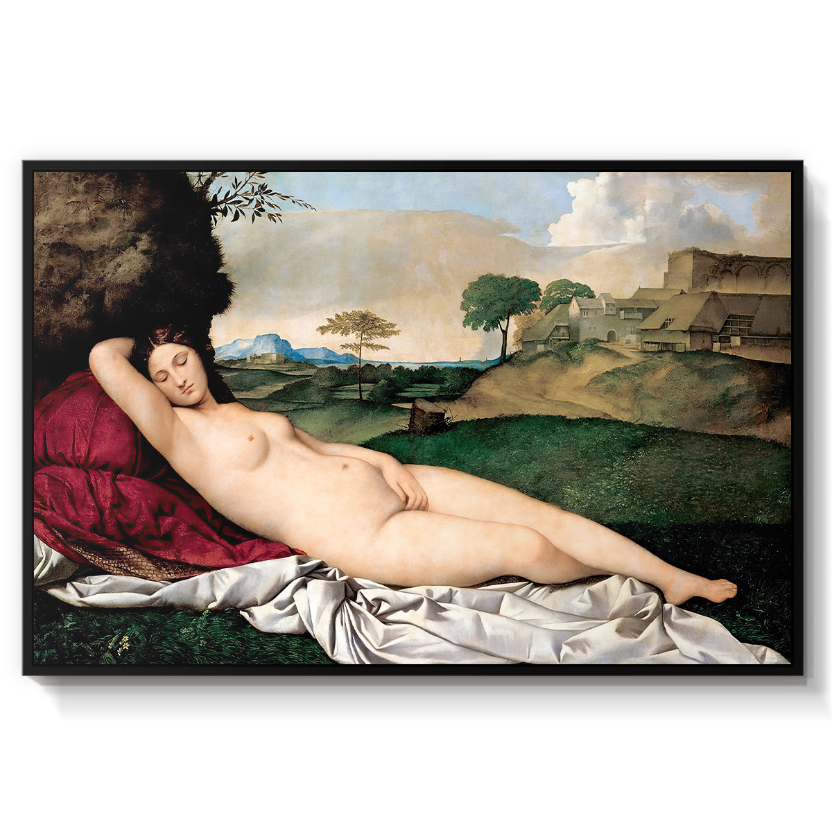 Sleeping Venus, c. 1510 - Floater Framed Canvas Print