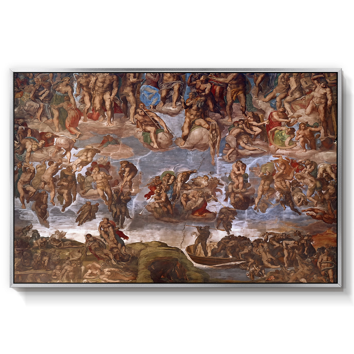The Last Judgment (Charon's Boat and the Damned), 1536-1541 - Floater Framed Canvas Print