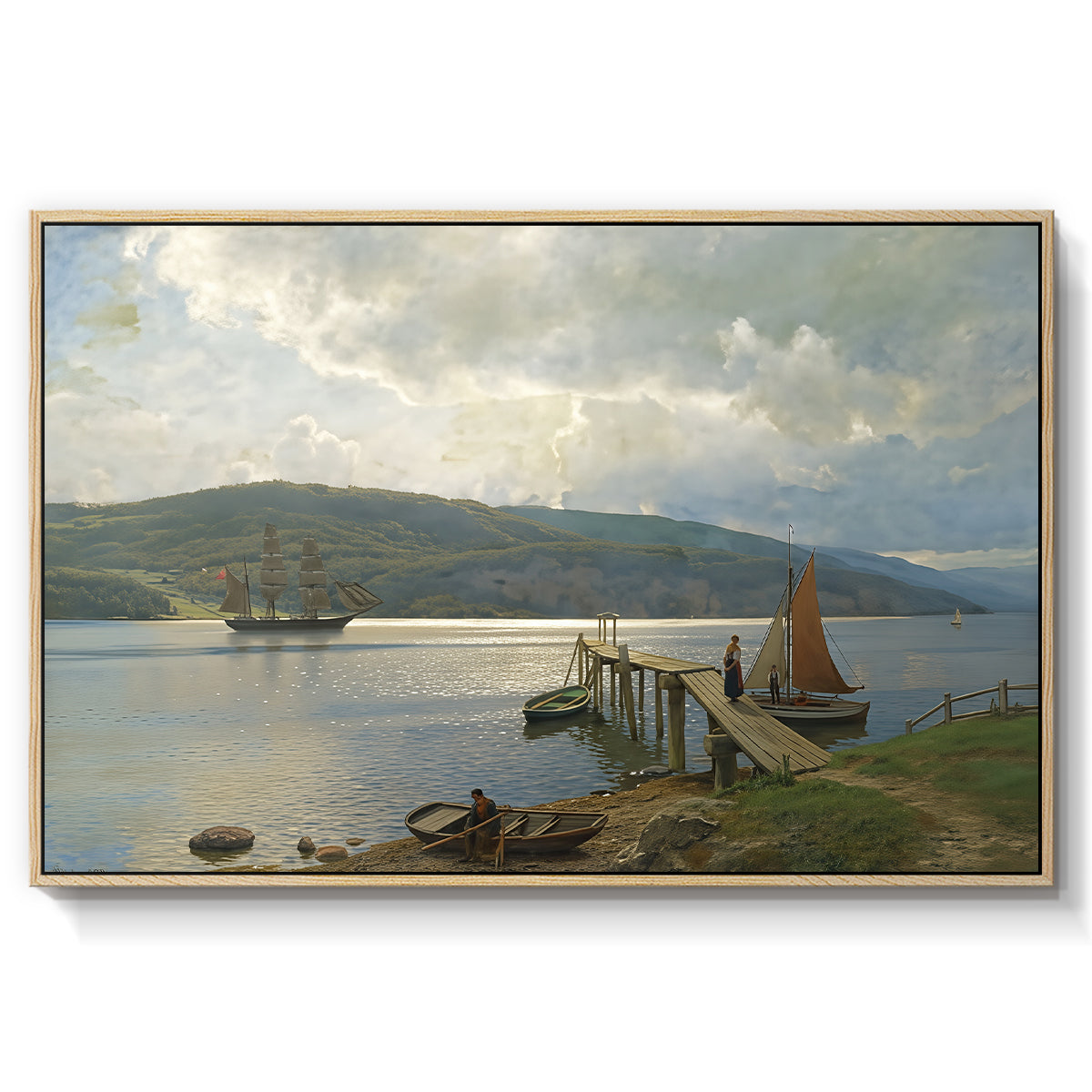 The Jetty at Feste near Moss, 1898 - Floater Framed Canvas Print